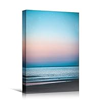 Canvas Wall Art Pastel Sunset Bedroom Contemporary Dramatic Landscape Mountain Multicolor Photography - 12x18 inches