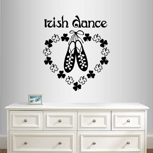 Wall Vinyl Decal Home Decor Art Sticker Irish Dance Words Sign Shoes Ireland Dublin Celtic Step Dance Bedroom Living Room Removable Stylish Mural Unique Design 1710