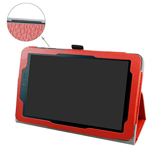 Sprint Slate 8" Tablet Case,Mama Mouth PU Leather Folio 2-Folding Stand Cover for 8" Sprint Slate 8 (AQT80) / Sprint Slate 8 Plus Android Tablet,Red