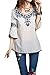 Women's T-Shirt,Bell Sleeve Embroidered Peasant Tops Cotton Tees Blouse