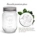 Mason Glass Jars 16oz (1 Pint) ULG Regular Mouth Lids and Band Canning Jelly Jars with Scale Set of 6 for Kitchen Canisters with Straw Holes Lids 2 Piece and Plastic Straws 2 Piece