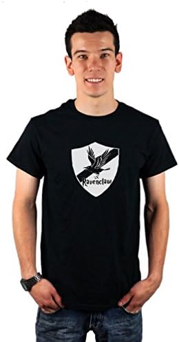 Men's Hogwarts HP Ravenclaw House Raven Shield T-Shirt Large Black