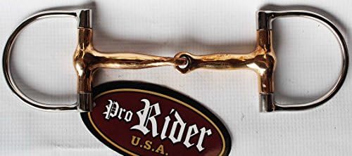 Equine Pinchless SS Dee Ring Snaffle Horse Bit 5" Copper Mouth Tack 35425