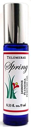Telomerax Spring - Jasmine and Plumeria Perfume Oil - Roll On Perfume Oil - 100% Natural Scent- 0.33 Oz (9 mL)