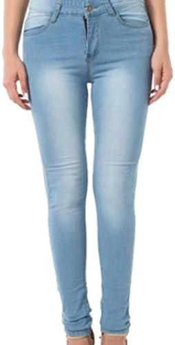 Qiangjinjiu Women Junior High Waist Stretch Skinny Denim Jeans Pencil Pants 2 XS