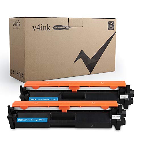 V4INK Compatible Toner Cartridge Replacement for HP 30A HP CF230A with chip(Black, 2-Pack) for use in HP Laserjet Pro MFP M227fdw M227fdn M227sdn HP Laserjet Pro M203dw M203d M203dn Toner Printer