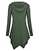 Miagooo V Neck Tunic Top, Leisure Go-to Work Shirts Soft Comfy Hooded Sweatshirt(Green,Medium)