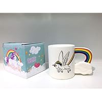 Diligencer 3D Funny Cute Rainbow Ceramic Unicorn Mug For Kids Girls Women Aunt Adult Couple Coffee Mugs Travel Party Christmas