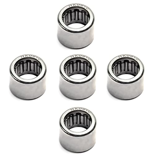 Othmro HK0910 Drawn Cup Needle Roller Bearings, Open End, 9mm Bore Dia, 13mm OD, 10mm Width Pack of 5