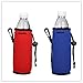 E - Living 500ML (16.9 OZ) Collapsible Neoprene Water Bottle Drawstring Cooler/Coolie/Cover/Insulator/Holder/Huggie/Sleeve - 2 Pack (13 Colors) (Red & Royal Blue)