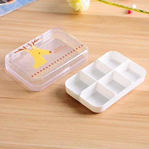 Gold Happy 2 Sizes Portable Mini Cartoon Plastic Pill Box Medicine Case for Healthy Care Empty Drugs Box for False Eyelashes