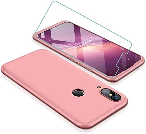 Huawei Nova3 case 360 degrees Rose gold ultra thin Matte All-inclusive Protection 3 in 1 PC Phone case cover+Free Tempered glass film by JOYTAG-Rose gold