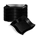 WAVEWARE PLASTIC PARTY DISPOSABLE PLATES | 7 Inch Black Hard Square Wedding Appetizer Plates, 40 Ct | Elegant & Fancy Heavy Duty Hard Party Supplies Salad Plates for Holidays & Occasions