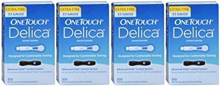 Delica Lancets 4 Boxes X 100 Extra Fine 33 Gauge Lancets by One Touch Delica