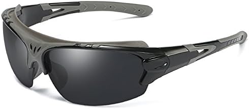 Aigemi Polarized Sports Sunglasses for Men Women Cycling Running Driving Fishing Golf Baseball (Black(Grey)/Black)