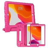HDE iPad 7th Generation Case for Kids with Built-in Screen Protector - iPad 10.2 inch 2019 Case for Kids Shock Proof Protective Heavy Duty Cover with Handle Stand for 2019 Apple iPad 10.2 - Hot Pink