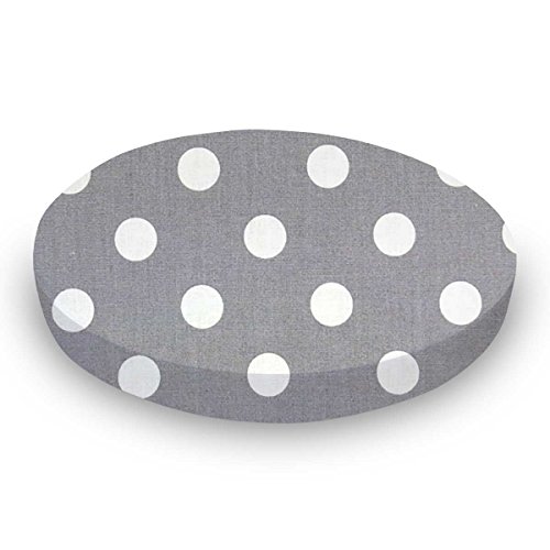 SheetWorld Round Crib Sheets - Polka Dots Grey - Made In USA, 42 x 42