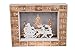 Traditional Wooden Christmas Countdown Advent Calendar | Santa with Reindeer & Trees | Solid Wood Construction | Festive Holiday Decoration