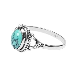 Turquoise Stone Ring, 925 Sterling Silver Ring
