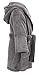 Girls Boys Kids Hooded Robe Coral Velvet Bathrobe with Pockets Grey L
