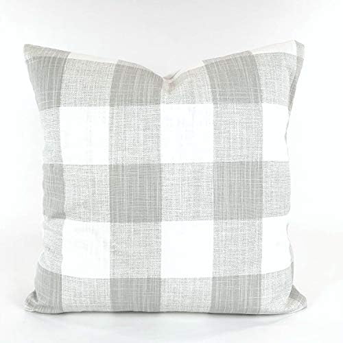 Wi33bbon FARMHOUSE Gray White Buffalo Check Decorative Throw Pillow Covers Cushions French Grey Plaid Buffalo Gingham Couch Bed Sofa