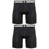 adidas Men's Athletic Stretch Boxer Brief Underwear (2-Pack), Black, XX-Large