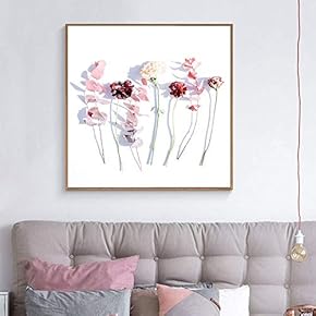 Framed Canvas Wall Art for Living Room, Bedroom Vibrant Flower Illustration II Canvas Prints for Home Decoration Ready to Hang - 16x16 inches