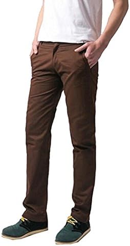 Kebinai Fashion Mens Fashion Slim Fit Straight Leg Casual/Business Pants CoffeeUS Medium-(China X-Large)