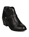 Soda Leatherette Round Toe Strapped Chunky Heel Bootie FD21 - Black
