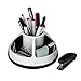Rotating Office Supplies Desk Organizer Caddy – Plastic – Black and White by O-Life