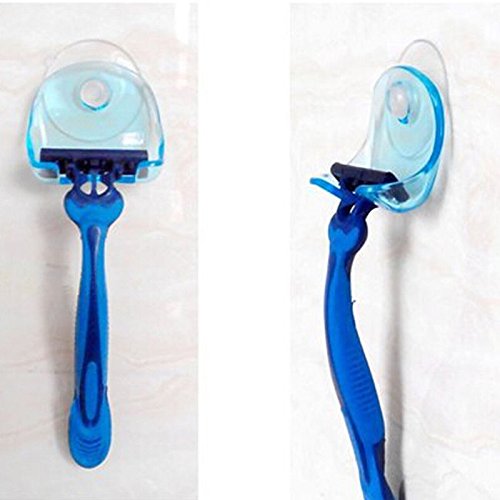 NPLE--Shaver Toothbrush Holder Washroom Poweful Suction Cup Razor Stand Easy to Use - Thumbnail 5