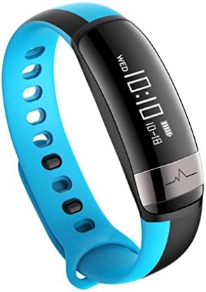 WZG Fitness Bracelet, Wristband With Heart Rate Monitor Activity Tracker Heart Rate Monitor Bluetooth Smart Wrist Watch, Sleep Monitor, GPS Route Tracking, Supports Multiple Languages,Blue