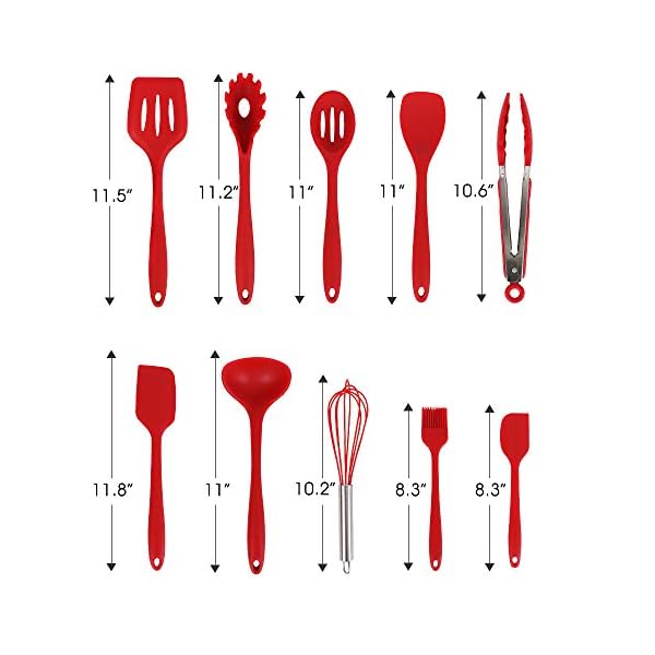 Newox-Silicone-Utensil-Set-10-Piece-Kitchen-Gadgets-Cooking-Cookware-BBQ-Tools-Red Newox Silicone Utensil Set 10 Piece Kitchen Gadgets Cooking Cookware BBQ Tools (Red)