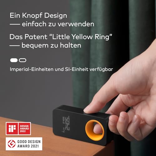 HOTO Laser Rangefinder 30 m Measuring Range, ±2 mm Accuracy, Laser Meter for Rooms, OLED Display, USB-C Charging, Unit Conversion (Feet/Metre), Pocket Size 98 ft, Gifts for Mum Dad