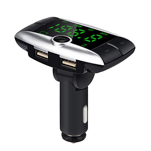 USHOT Wireless Bluetooth FM Transmitter Modulator Car Kit MP3 Player with Dual USB Charger Rose Gold One Size - Thumbnail 3