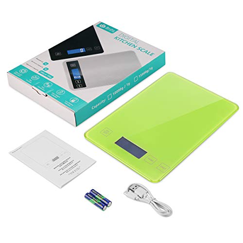 ORIA Kitchen Scale, Digital Food Scale, USB Rechargeable and with Waterproof Glass Body, Kitchen