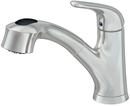 Artisan AF-240-SN Premium Collection Single Handle Kitchen Faucet with Pull Out Spray, Satin Nickel