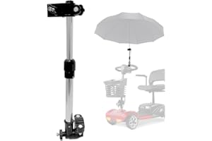 CHOYTONG ﻿Sunshade Umbrella with Holder for Baby Stroller, Golf Cart, Bicycle - Eccentric Shaft Design, Fits for 0.78"-1.2" Handlebar (Black-A)