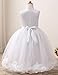 NNJXD Girl Tutu Flower Petals Bow Bridal Dress for Toddler Girl Size(130) 5-6 Years Big White