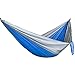 Ouneed Camping Hammock, Portable Nylon 2-Person Double Hammock with 2 x Hanging Straps, Parachute Lightweight Hammocks Rope Hanging Swing for Camping, Hiking, Backpack Tiravel (Blue & Grey)