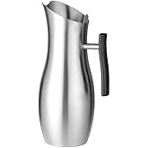 Stainless Steel Water Pitcher 2L/70oz Drum Shaped Drink Carafe Juice Jar Metal Pitcher Mirror Polishing for Kitchen Refrigerator Bars Restaurants by MUGLIO