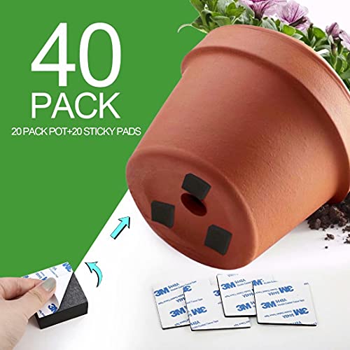 40 Pack Pot Feet for Outdoor Planters& Adhesive PadsInvisible Plant