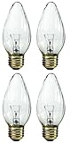 Pack Of 4 60/F15 60 Watt Decor Wrinkled Flame Medium Base Shatter Resistant Incandescent Light Bulb