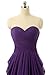 Women's Chiffon Bridesmaid Dress Short Homecoming Prom Dresses Purple US2