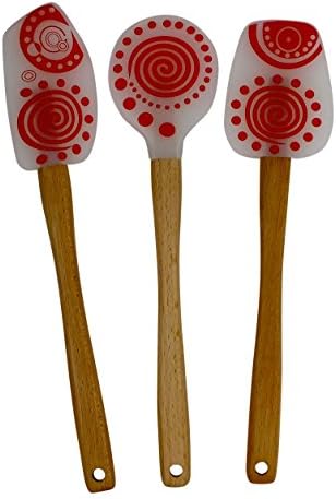 Easy Flex 3-piece Colorful Red Silicone Spatula Set with Wooden Handled Spatulas From Le Boheme Bungalow