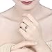 Merthus 8x8mm Heart Shape Simulated Mystic Rainbow Topaz 925 Sterling Silver Twisted Rope Band Promise Ring for Her
