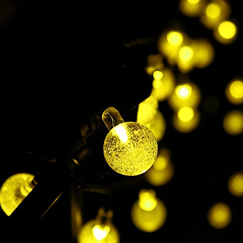 image for Mrupoo Christmas Solar Globe String Lights 30 LED 21ft 8 Modes Crystal