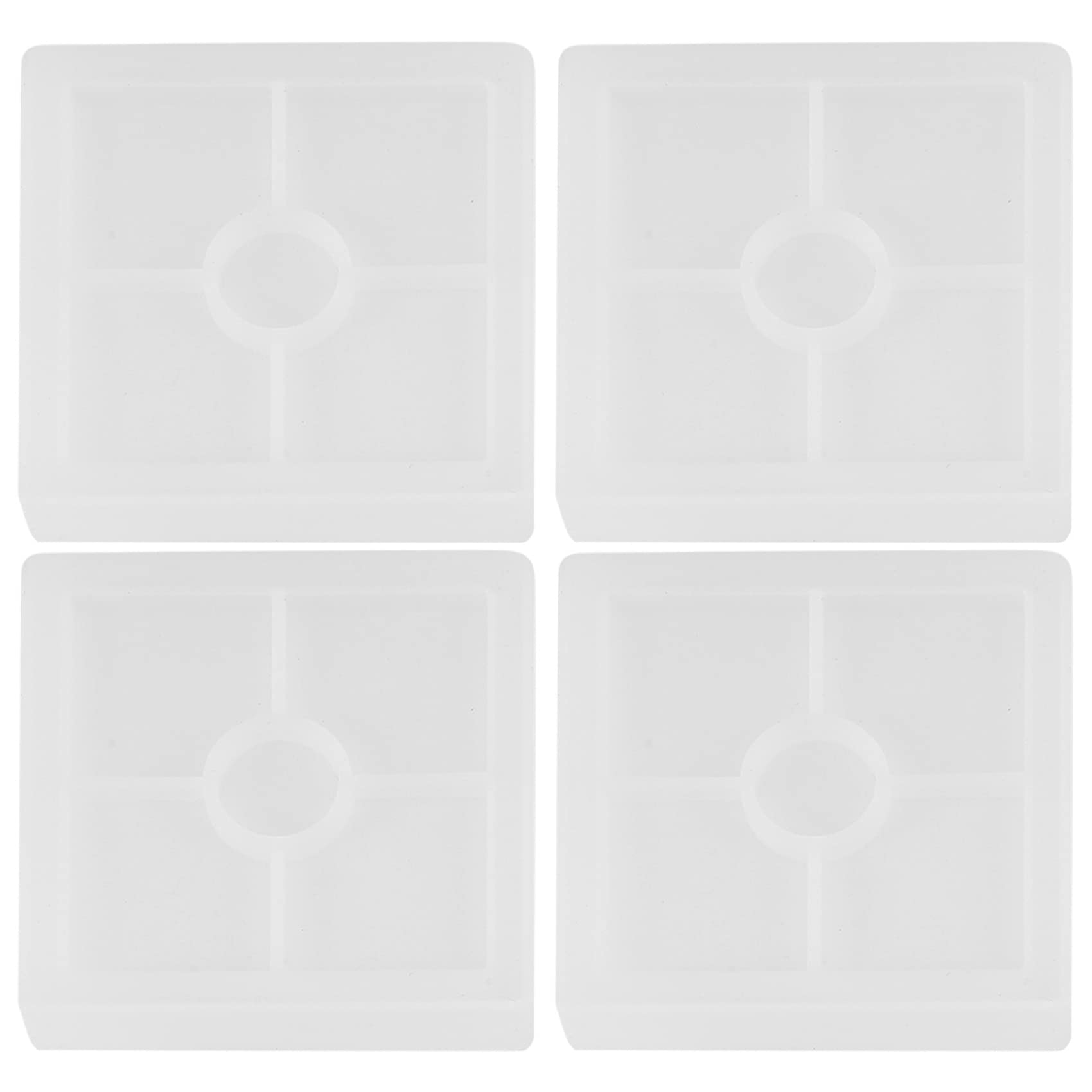 Bopfimer Silicone Coaster Silicone Resin, Clear Epoxy for Casting with Resin, Concrete, Cement and Polymer Clay (4 Pack Square)