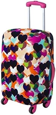 Febelle Elastic Travel Luggage Cover Suitcase Printed Protective Bag Trolley Draw-bar Box Washable Dustproof Case Protector B & L 24-25"