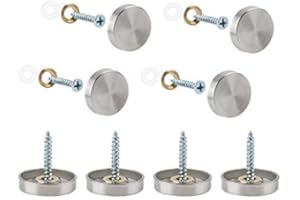 INCREWAY Mirror Screws, 20 Sets 22mm Stainless Steel Mirror Nails with Decorative Caps Covers